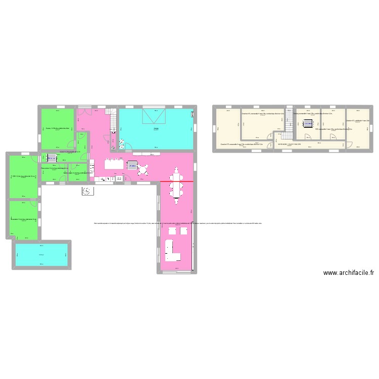 MAISON. Plan de 15 pièces et 398 m2