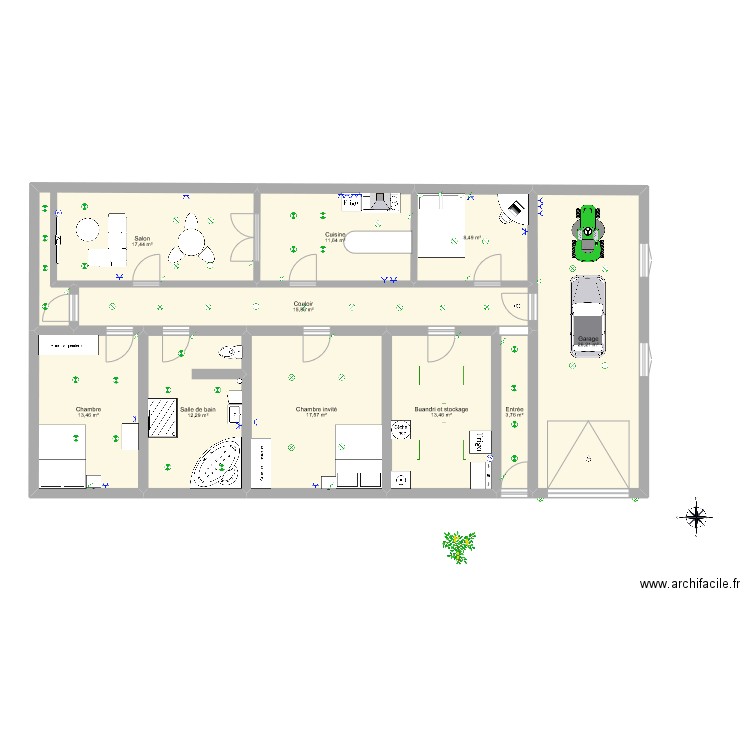 Pavillon 1. Plan de 0 pièce et 0 m2