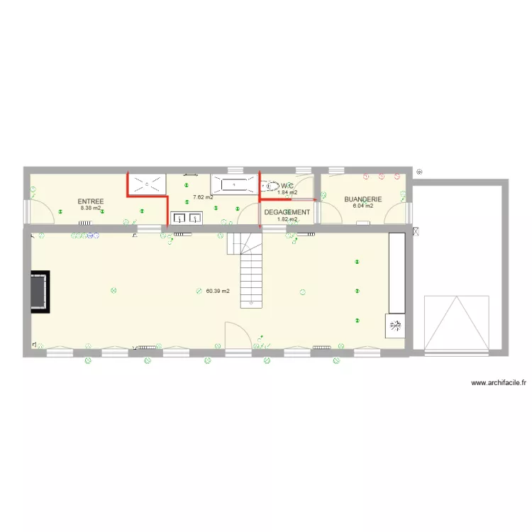 MANNEVILLETTE ELECTRICITE. Plan de 