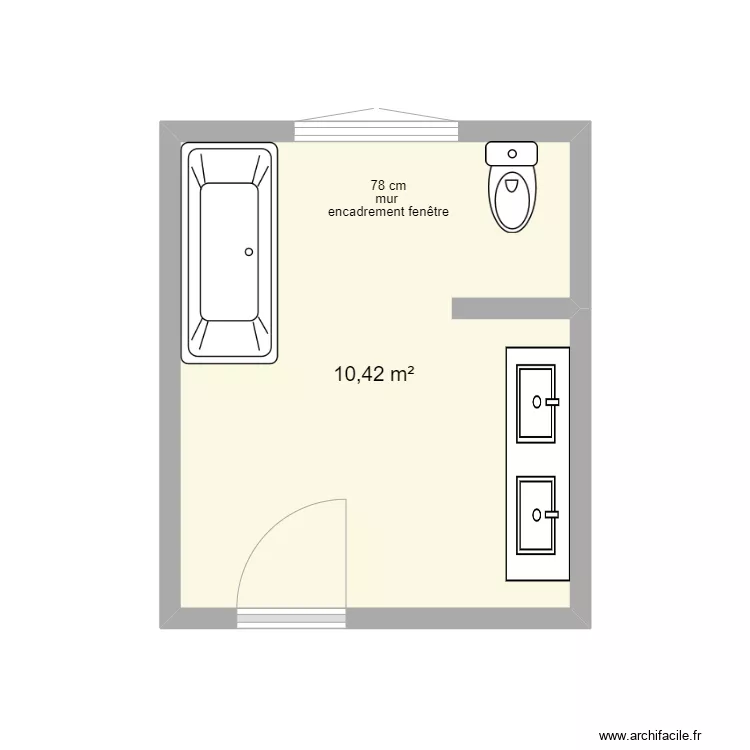 salle de bains. Plan de 