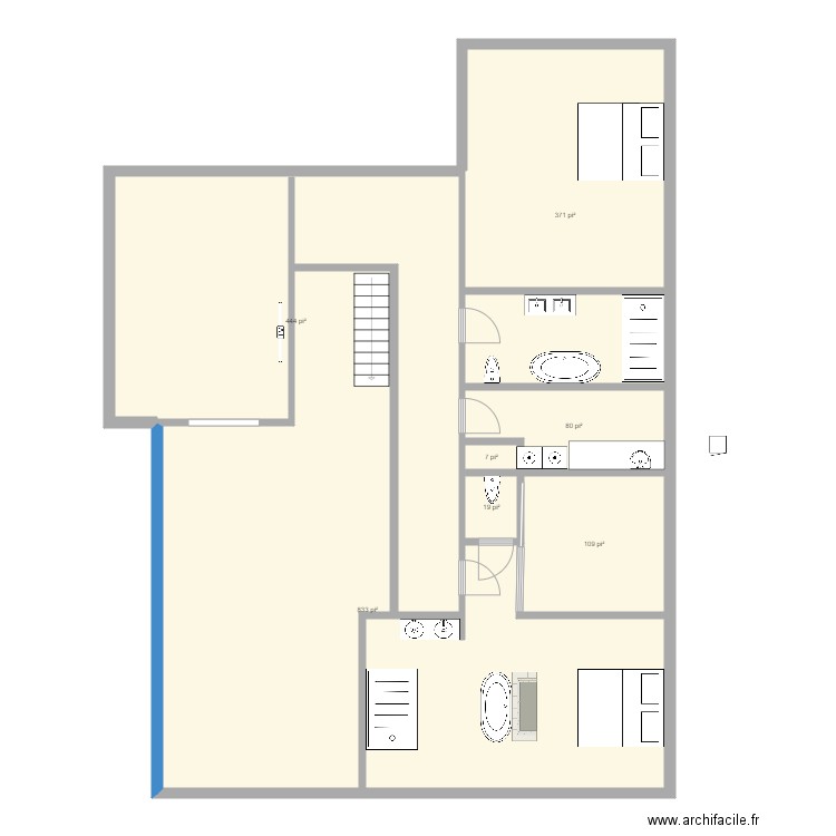 2e etage 47 pied II. Plan de 0 pièce et 0 m2