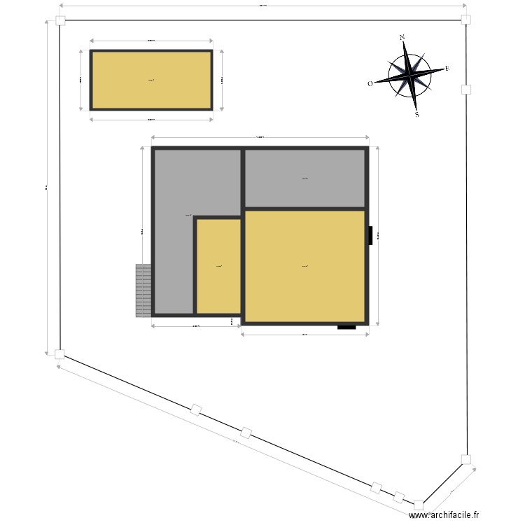 projet extention Monteil Branenx plan de masse 1. Plan de 0 pièce et 0 m2