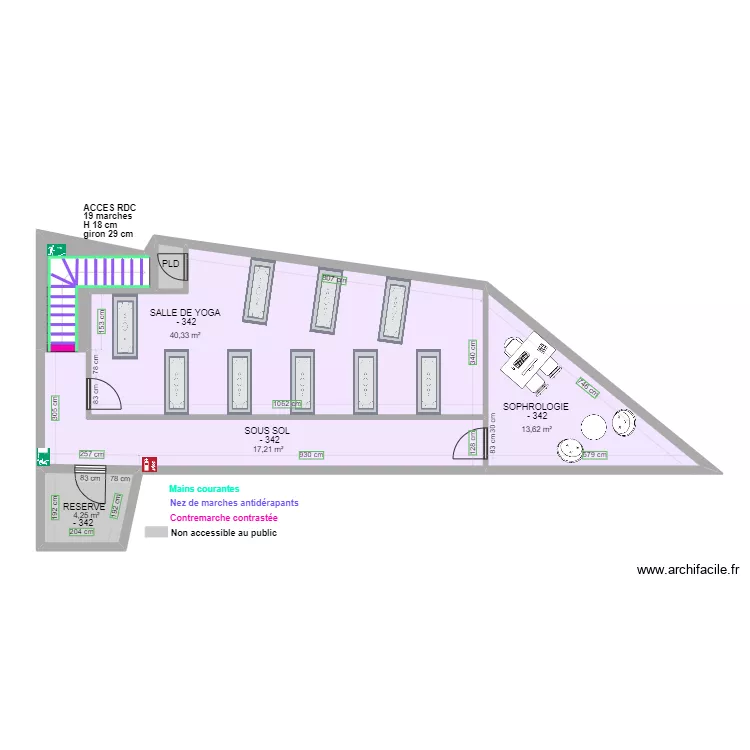 3 CABINET PARA MEDICAL DE CHENNEVIERES SOUS SOL APRES TRAVAUX. Plan de 