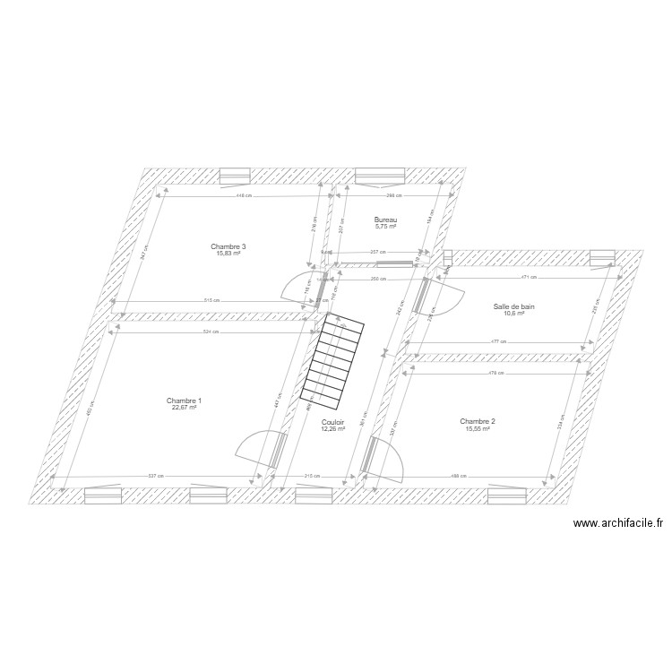 Maison Christophe 1ER. Plan de 6 pièces et 83 m2