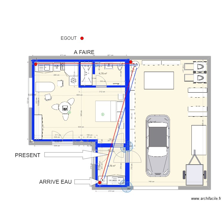 GARAGE 26 IIii. Plan de 6 pièces et 82 m2