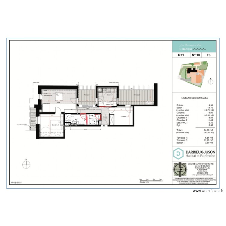 anglet V3. Plan de 3 pièces et 8 m2