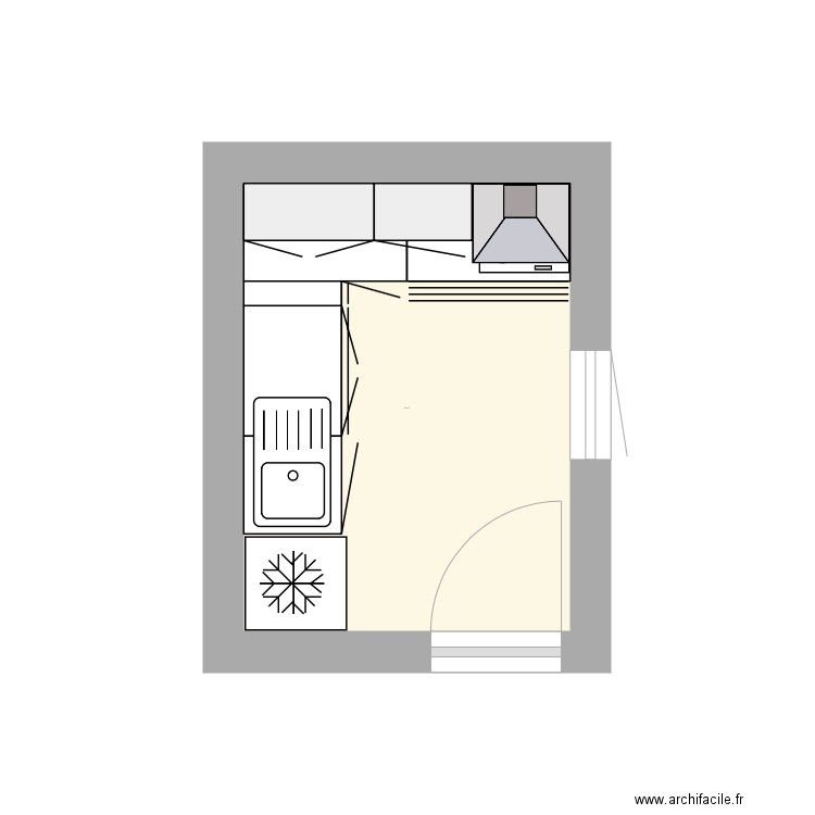Cuisine studio. Plan de 0 pièce et 0 m2