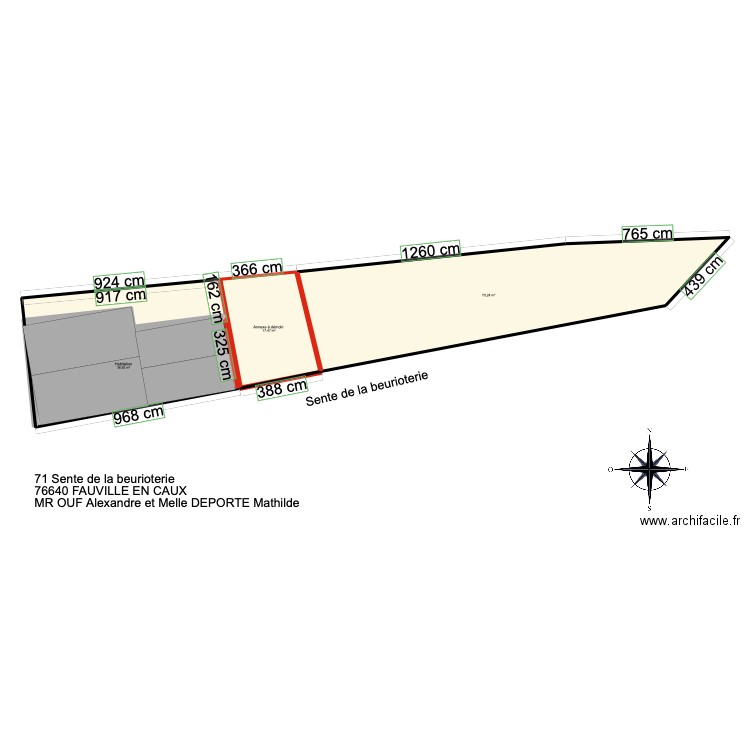 plan de masse avant travaux . Plan de 4 pièces et 136 m2