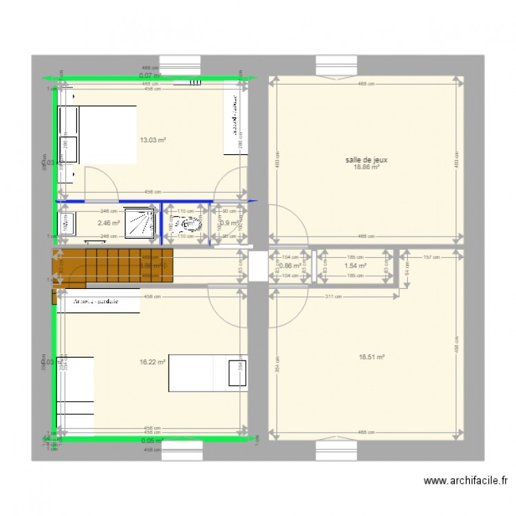 chambre 1. Plan de 0 pièce et 0 m2