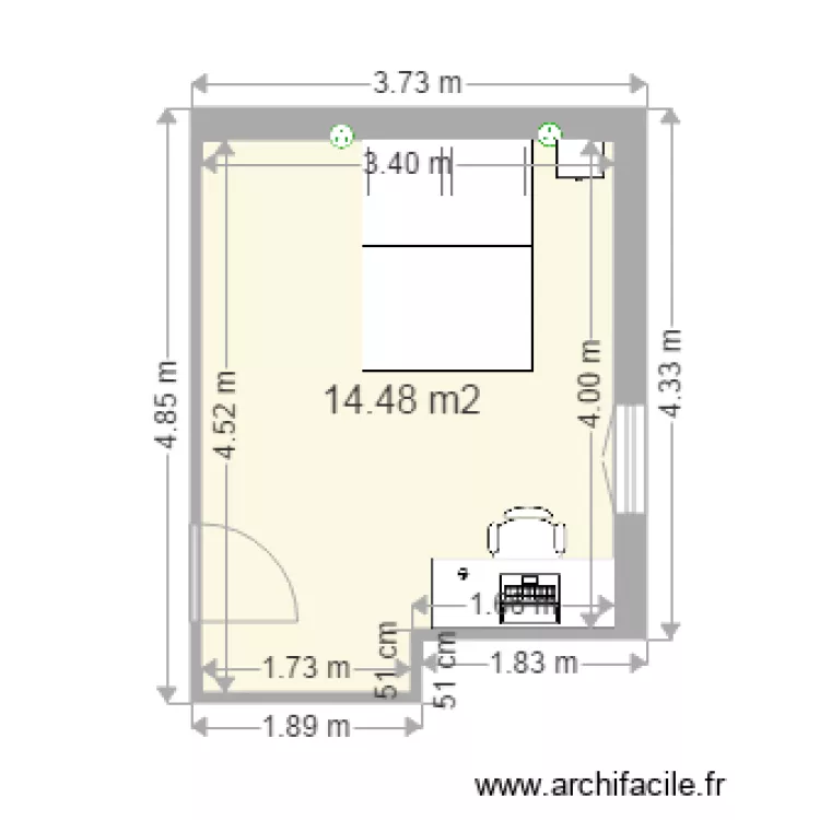 chambre. Plan de 