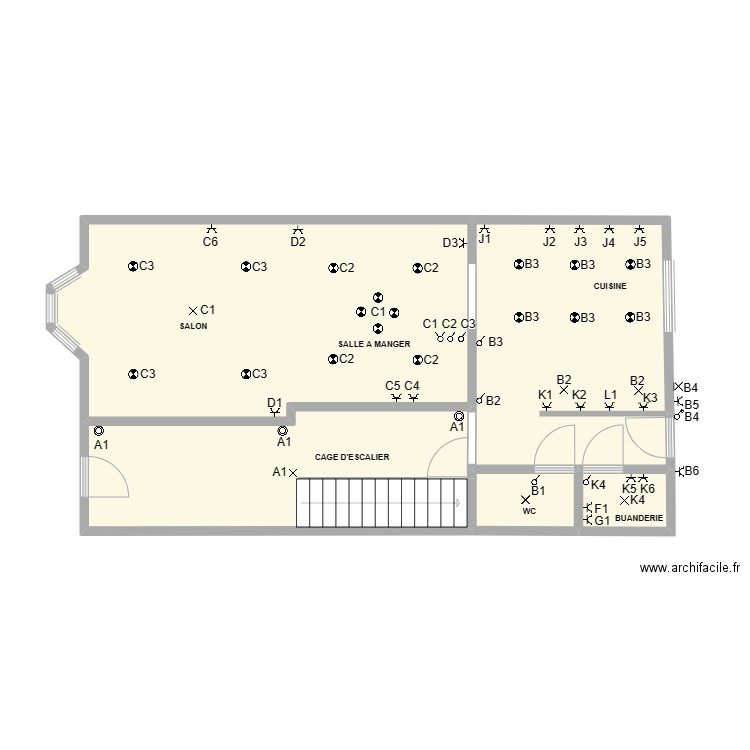 kevin rez. Plan de 5 pièces et 66 m2