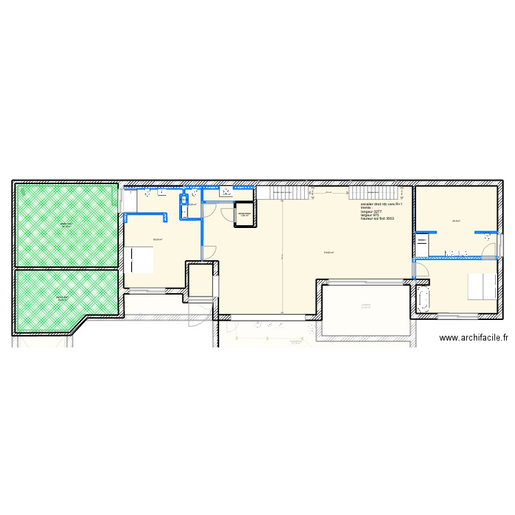 sous sol V2. Plan de 19 pièces et 570 m2