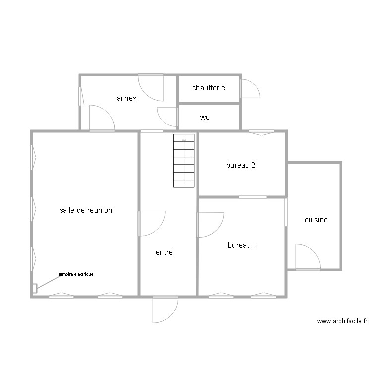 MAIRIE 01. Plan de 8 pièces et 55 m2