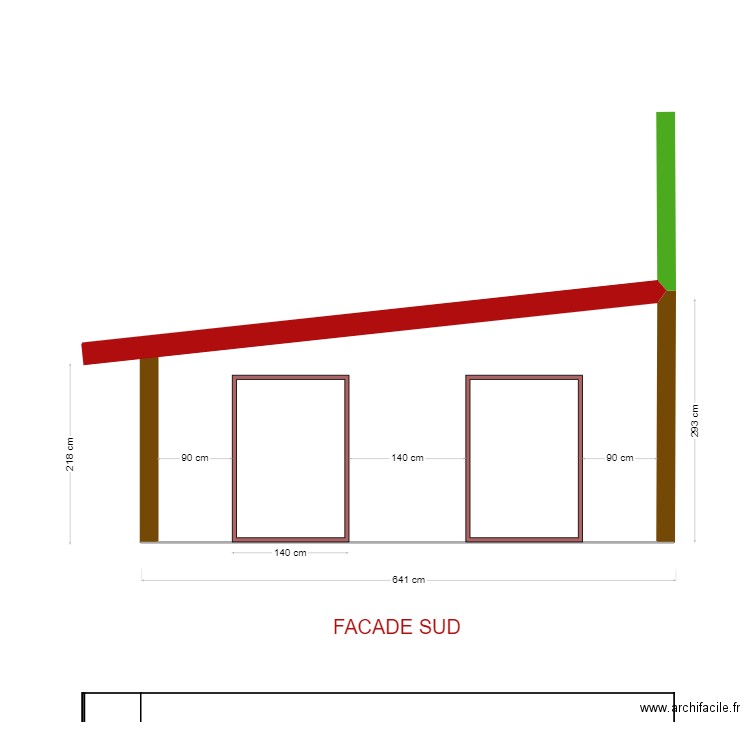 EXTENSION FACADE SUD 2. Plan de 0 pièce et 0 m2