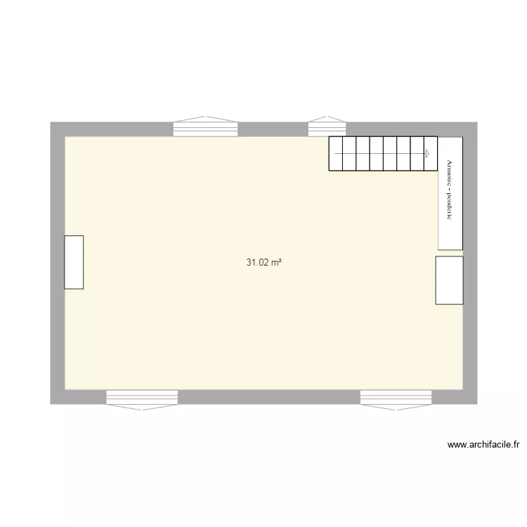 ETAGE PLATEAU NU. Plan de 
