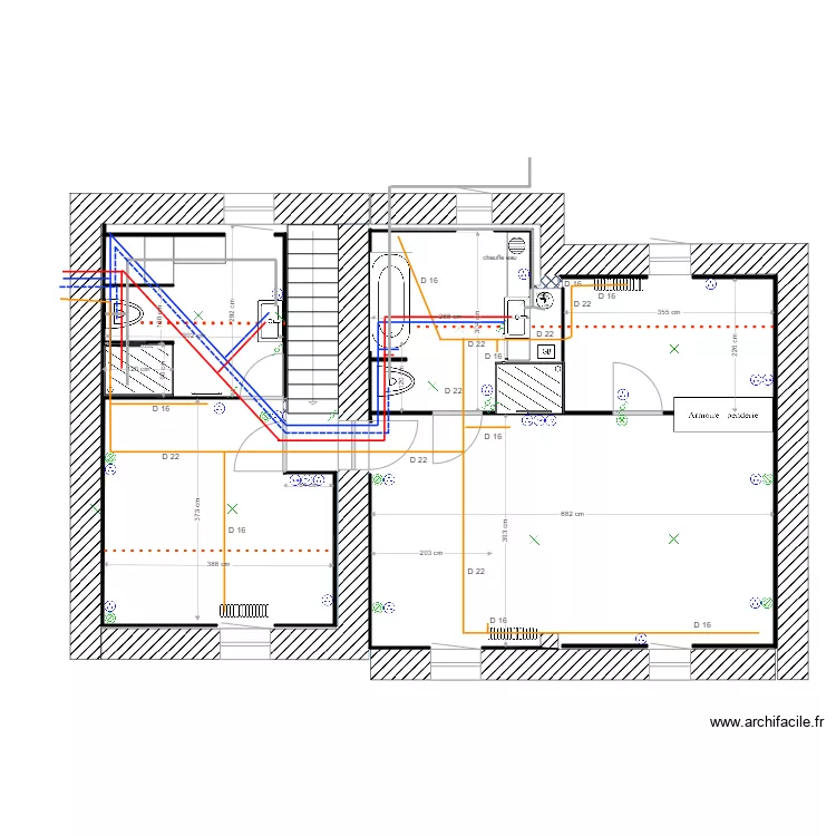 premier etage V2 vide. Plan de 