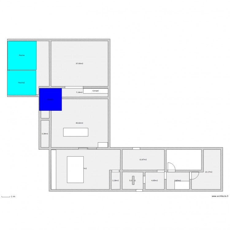 Plan extension maison option 2. Plan de 0 pièce et 0 m2