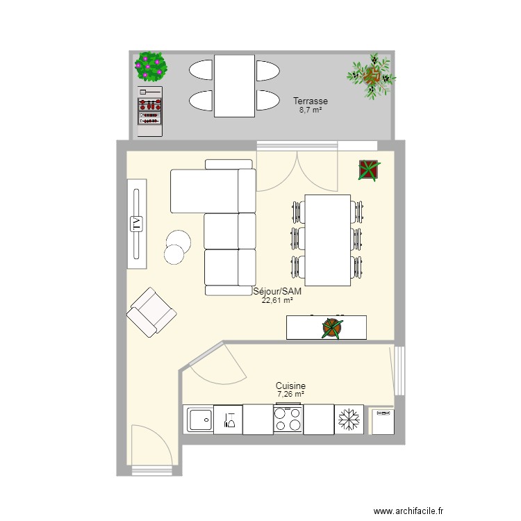 F4 lot b21 cuisine fermée. Plan de 0 pièce et 0 m2