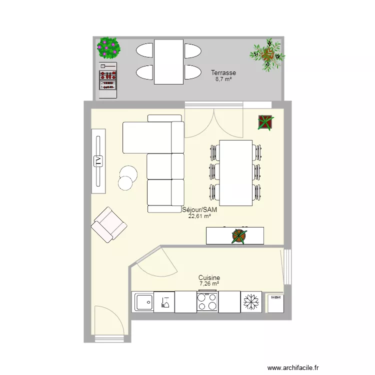 F4 lot b21 cuisine fermée. Plan de F4 lot b21 cuisine fermée. Plan de