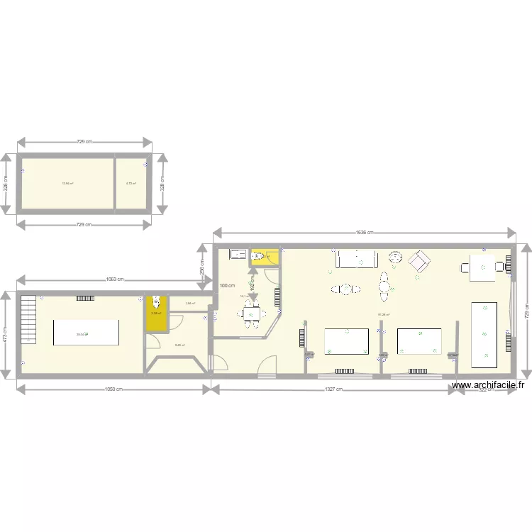 Local Bisons 3e version pt d'accroche. Plan de 