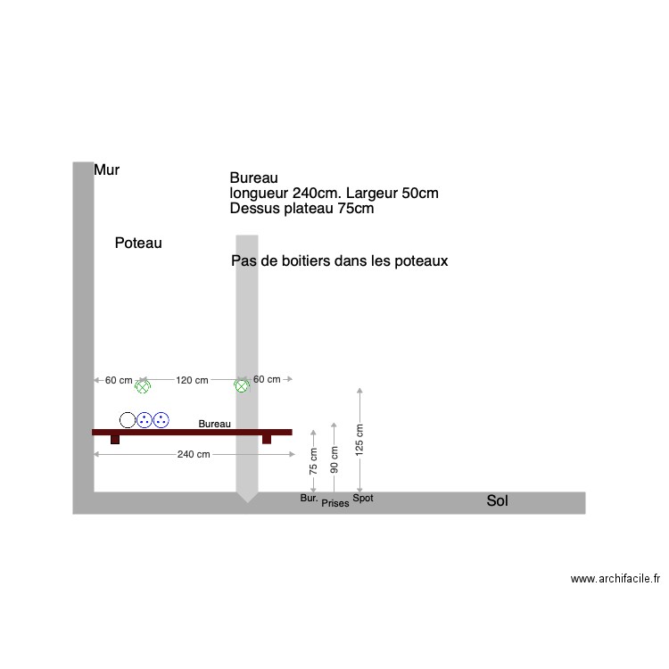 Bureau chambres F façade ET 1 2 3 du 03 03 20. Plan de 0 pièce et 0 m2