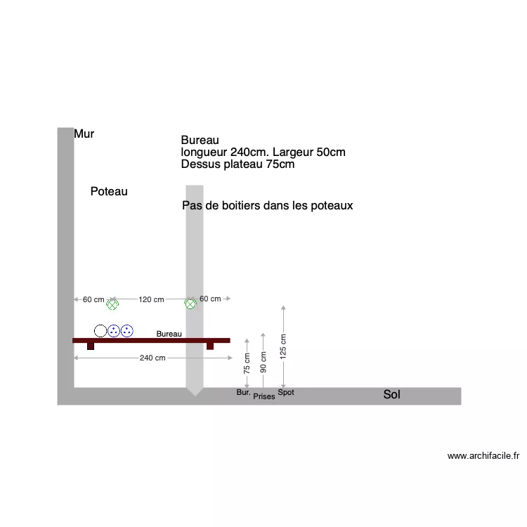 Bureau chambres F fa&ccedil;ade ET 1 2 3 du 03 03 20. Plan de 