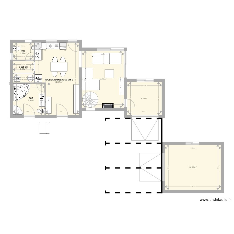 rez de chaussée 2. Plan de 0 pièce et 0 m2