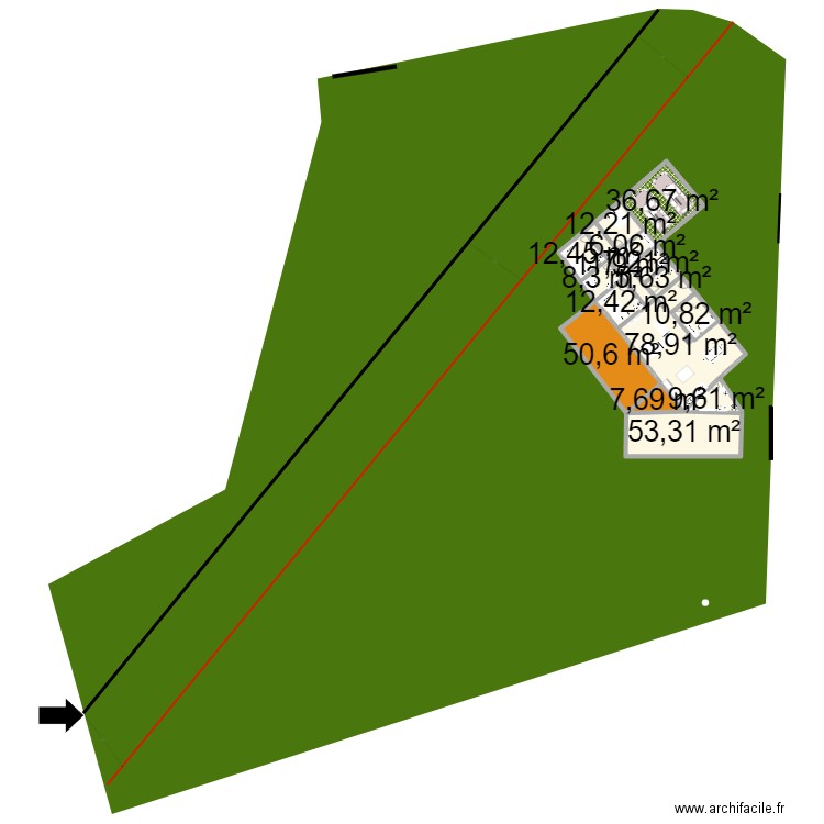 maison + ligne 3. Plan de 15 pièces et 324 m2