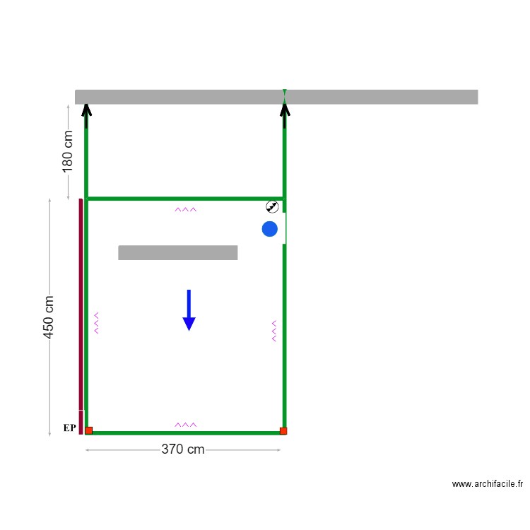 Humberto Pintado. Plan de 1 pièce et 16 m2