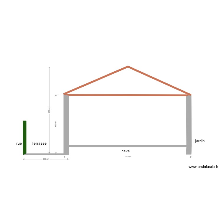 vue de coté  original. Plan de 0 pièce et 0 m2