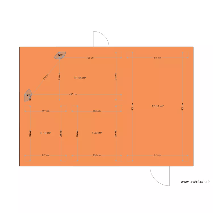 R&eacute;partition pi&egrave;ce annexe. Plan de 