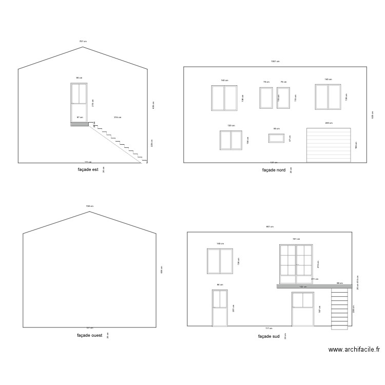 façades aderiva. Plan de 0 pièce et 0 m2