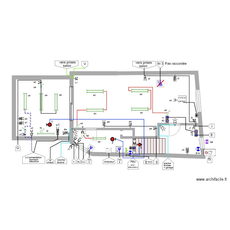 Oli garage Position avec fil corrigé   05-07-2023  105A. Plan de 0 pièce et 0 m2