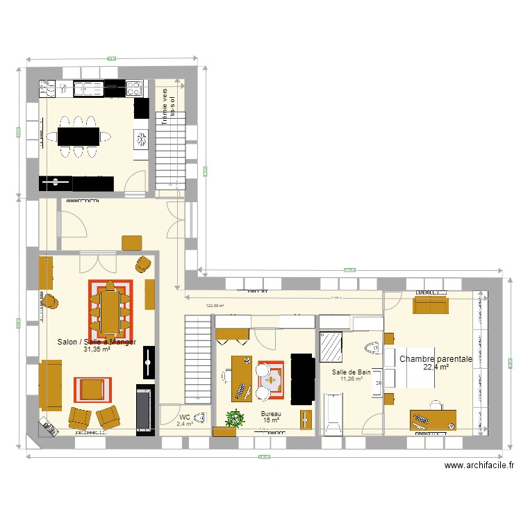 Maison VITTEL 2. Plan de 7 pièces et 246 m2