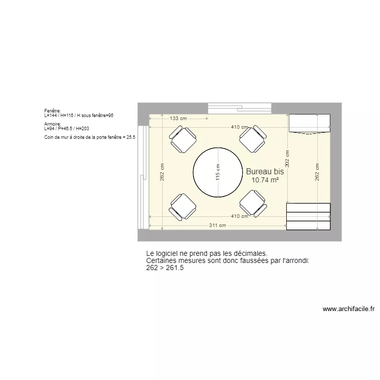 Bureau SC Bis. Plan de 