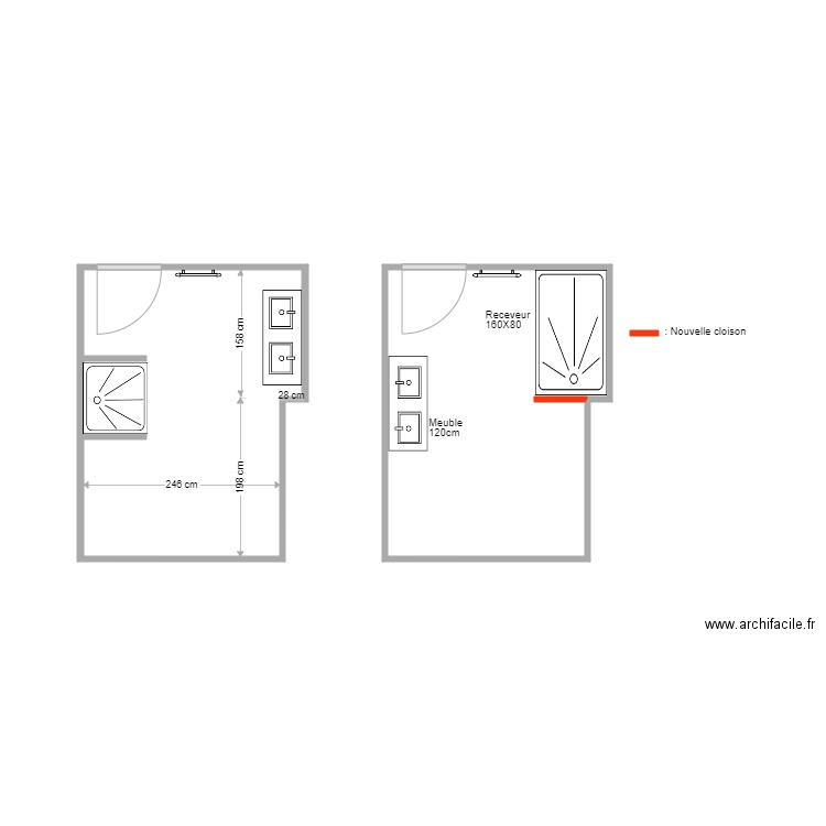 Chapron. Plan de 2 pièces et 18 m2