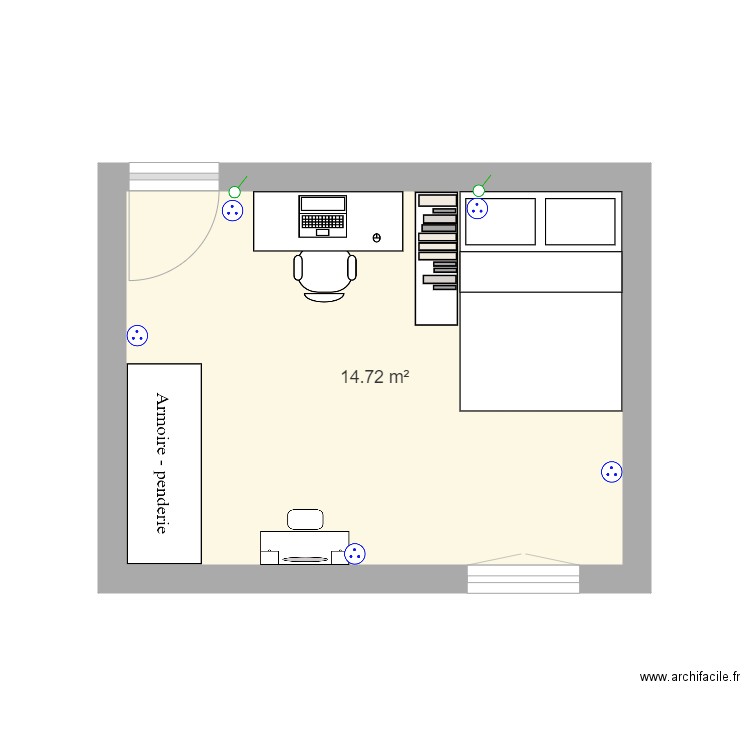 chambre violette actuelle. Plan de 0 pièce et 0 m2