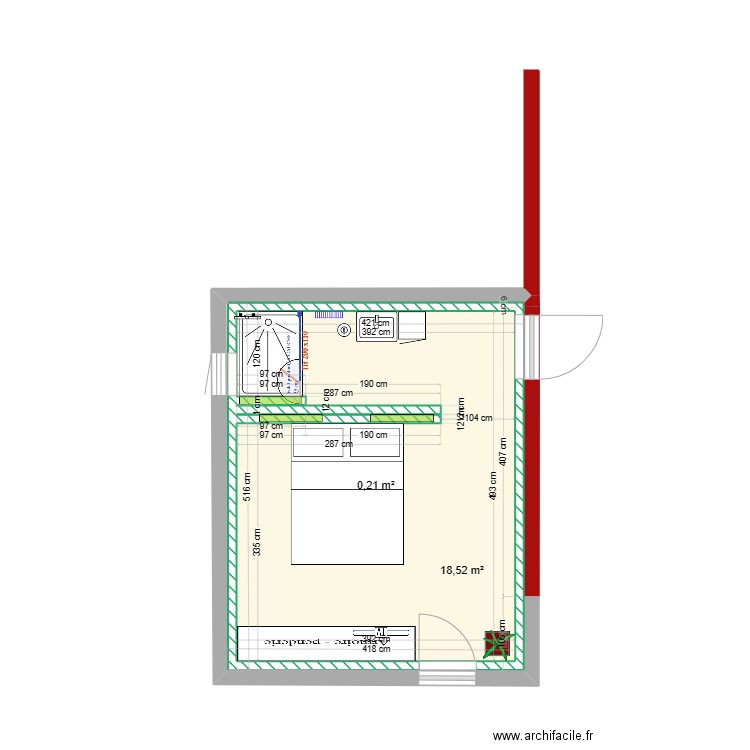 PLAN MANON MATHIEU 2. Plan de 2 pièces et 40 m2