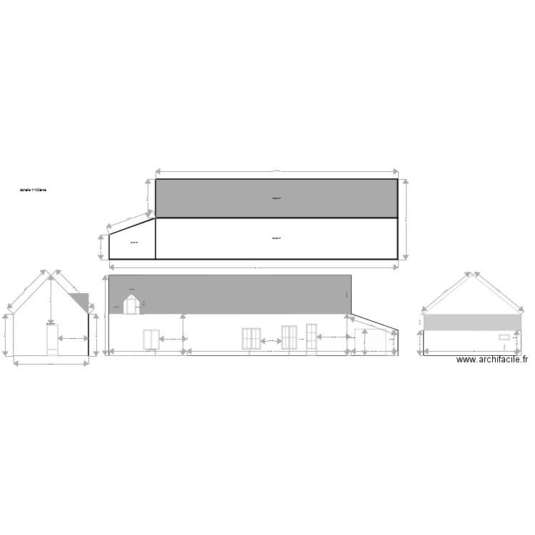 facade . Plan de 0 pièce et 0 m2