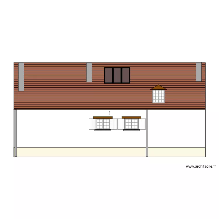 Facade nord cible - 1 velux. Plan de 