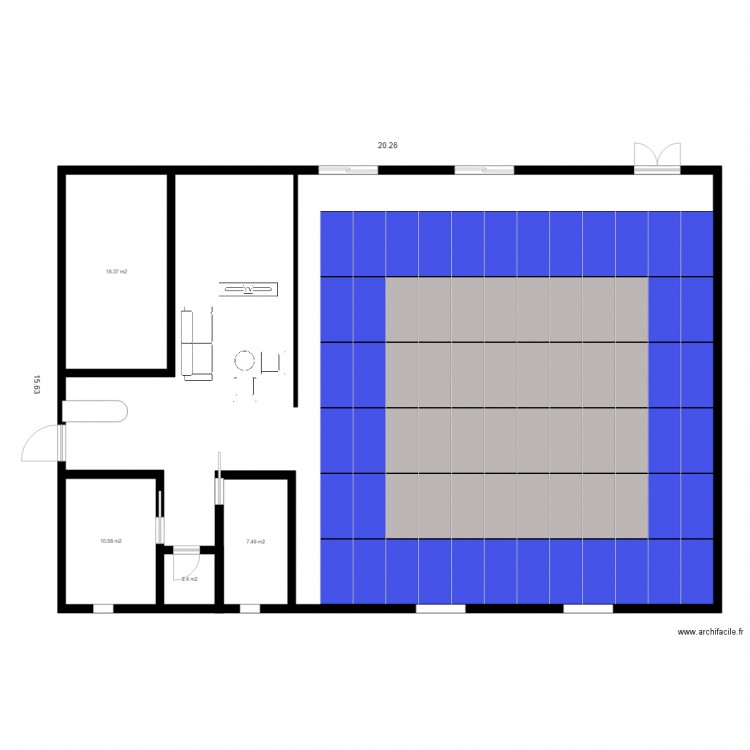 Dojo 316m2. Plan de 0 pièce et 0 m2