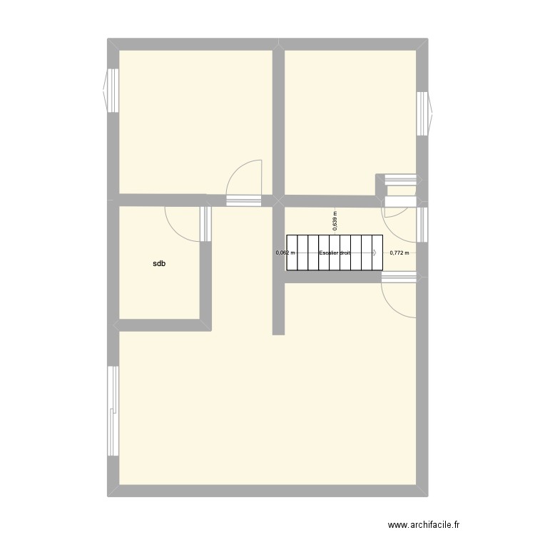 Milouche. Plan de 5 pièces et 61 m2