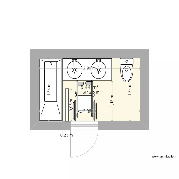 Bloquert salle de bain. Plan de 