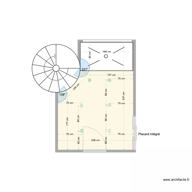 Salle de bain SPOT. Plan de 