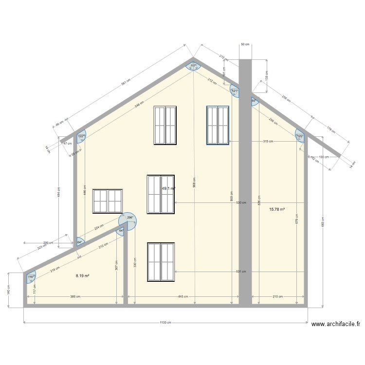 façade ouest fayolle. Plan de 0 pièce et 0 m2