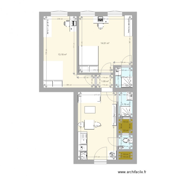 Izabella aménagé 2 chambres. Plan de 0 pièce et 0 m2