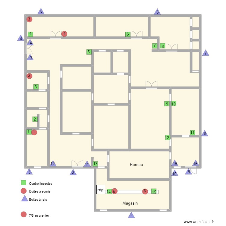 PËSCE. Plan de 22 pièces et 405 m2