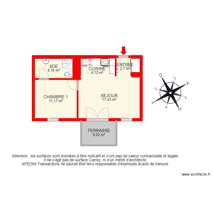 12700. Plan de 9 pièces et 60 m2