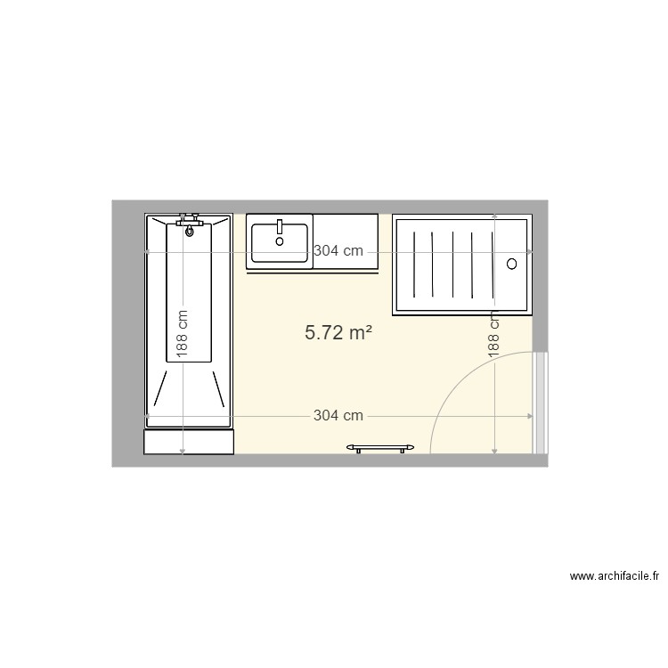 Salle de bain Thumeries v4. Plan de 0 pièce et 0 m2