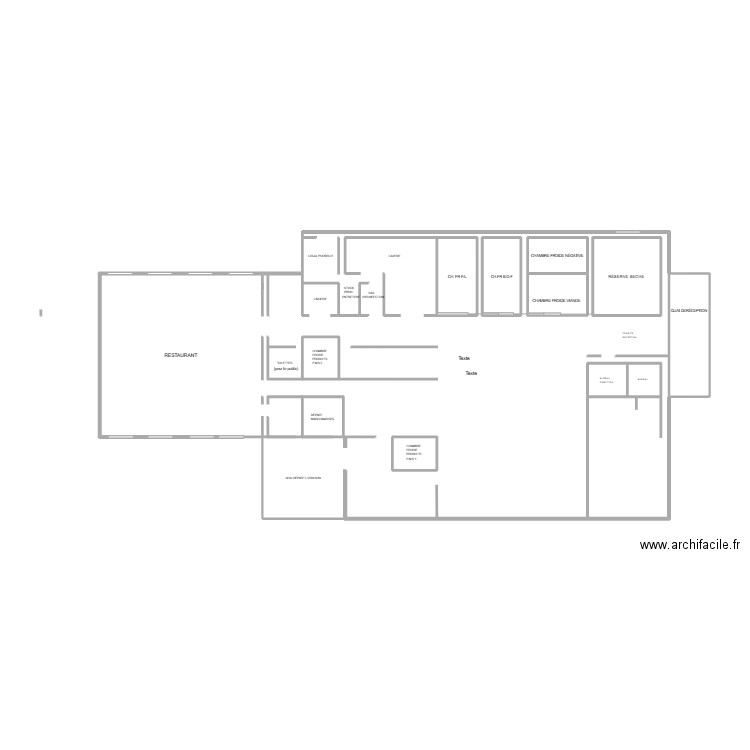 CUISINE CENTRALE CHATEAUDUN. Plan de 10 pièces et 16 m2